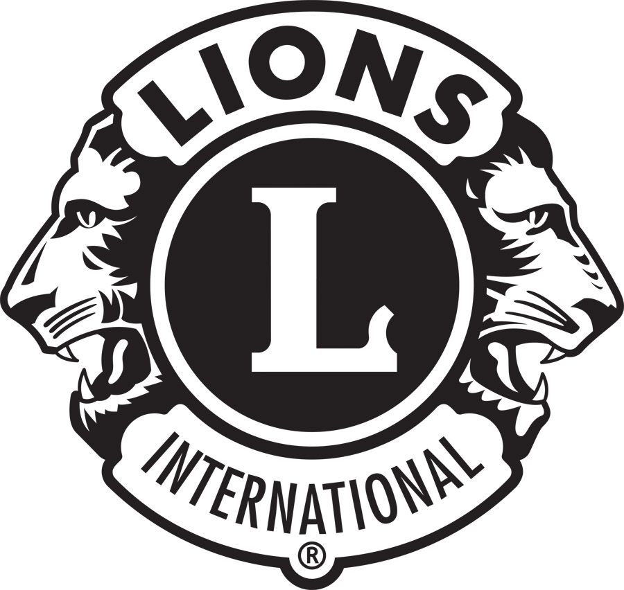 lions club logo with two lion heads